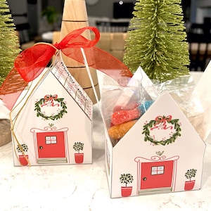 A caixa de casa de Natal mais fofa, modelo de caixa de presente para impressão para guloseimas e pequenos presentes, enfeite fofo, caixa de presente.