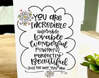 Inspirational Quote Print, Hand Lettered 5x7 Card, 8x10 Art (Digital Download)