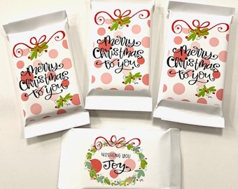 Merry Christmas Candy Bar Wrapper- Digital download. The easiest & cutest little printable!