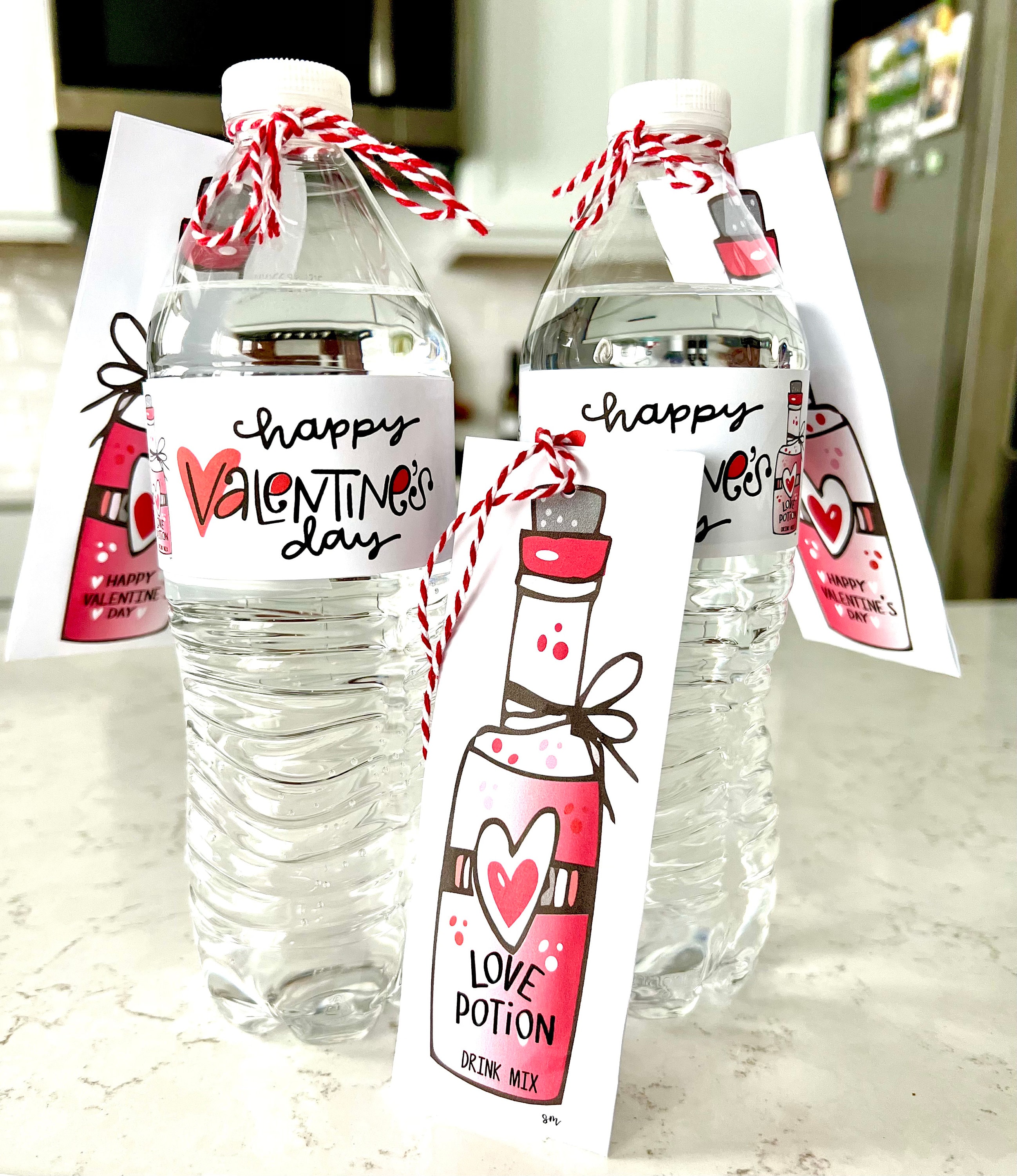 23 Valentine's Day Printable Bottle Labels for Festive Fun 5 Valentine's Day water bottle labels & Love potion packet Download.…