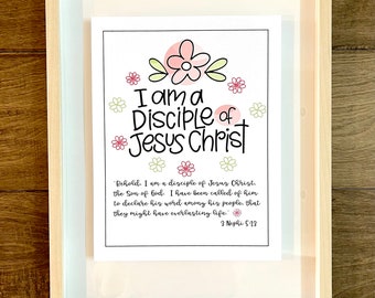 Printable 2024 Youth Scripture Theme “I am a disciple of Jesus Christ”  Cute and easy! Great for Youth & Primary classes.
