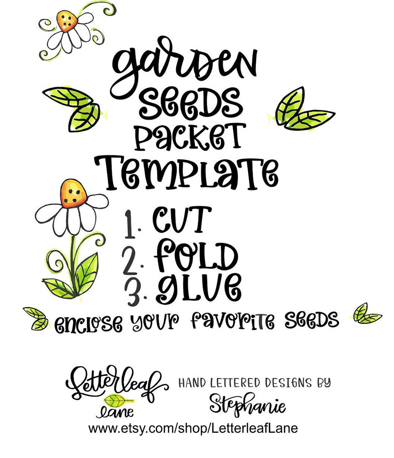 This Cute Printable "bloom Where You Are Planted" Seed Packet - Hand ...