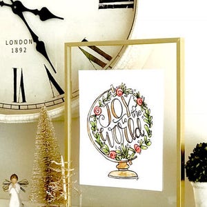 Printable Art Hand Lettered joy to the World - Etsy