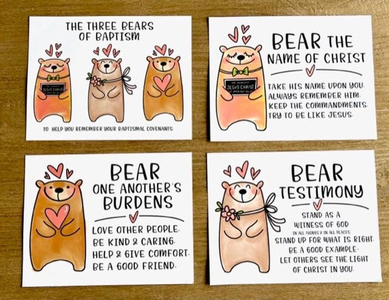 The Cutest Three Baptism Bears Printable for LDS Baptism Talk Perfect