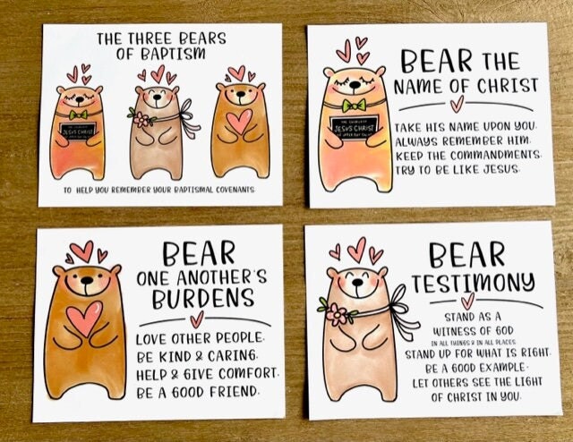 The Cutest Three Baptism Bears Printable for LDS Baptism Talk Perfect ...