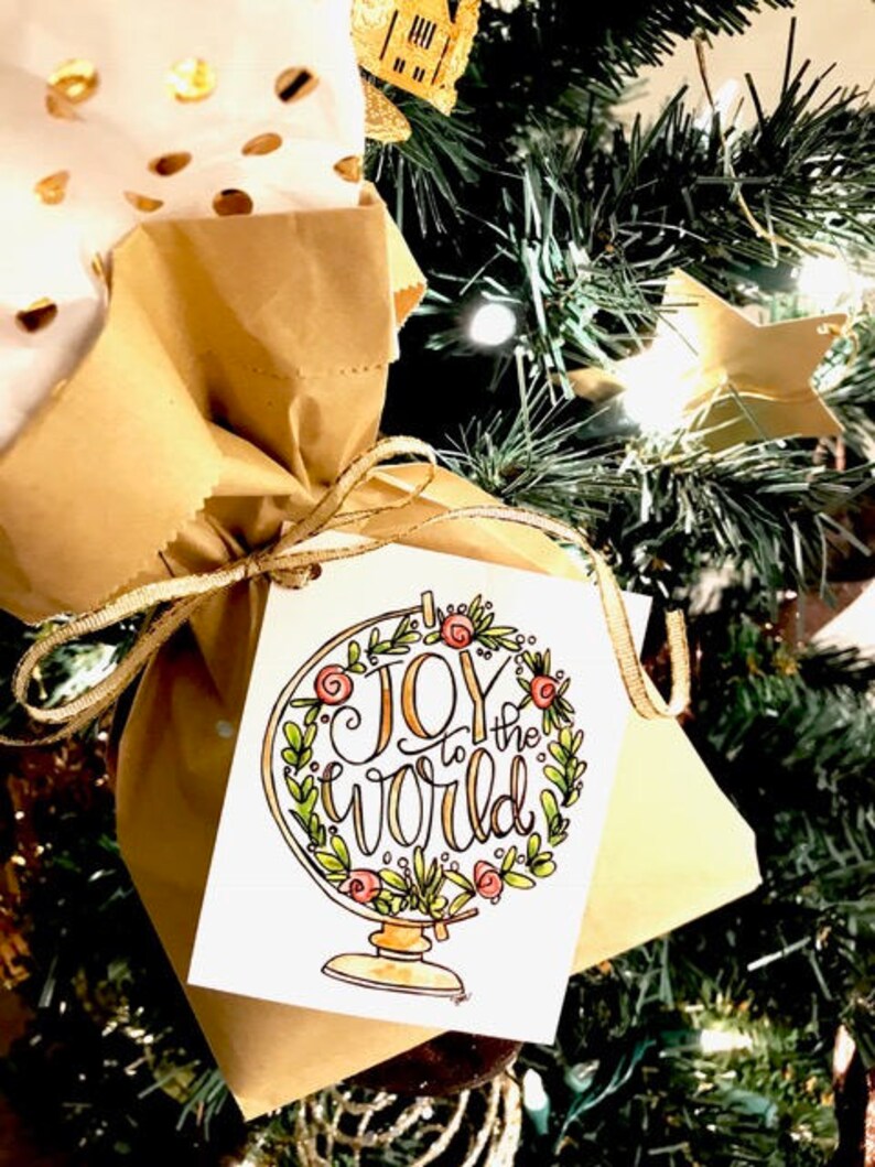 Instant Download, Joy to the World Christmas Gift Tags, Digital ...