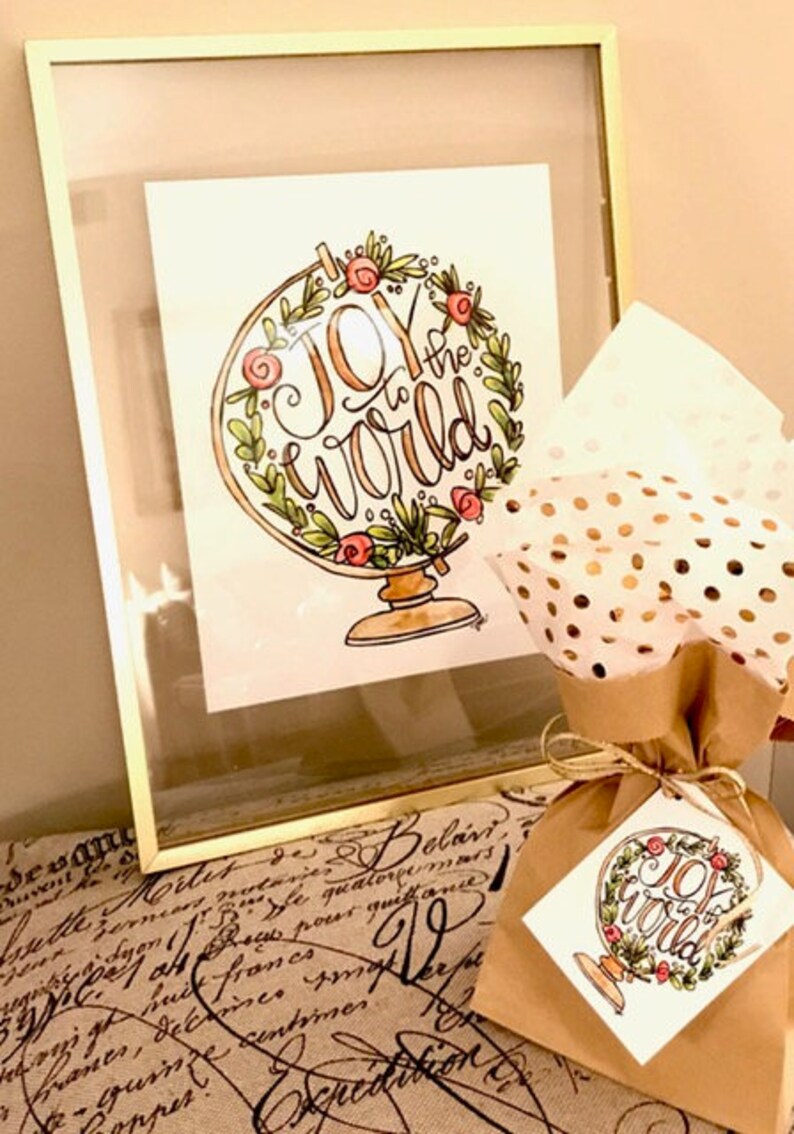 Printable Art Hand Lettered joy to the World - Etsy