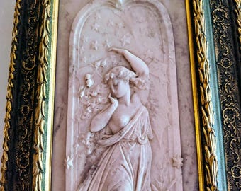 1800s Neoclassical Victorian Marble Relief by Edward  William Wyon