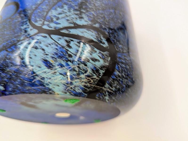 Signed Ioan Nemtoi Art Glass Vase: Large Blue Accent Vase - Etsy