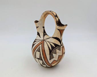 Antique Acoma Pueblo Wedding Vase Pottery