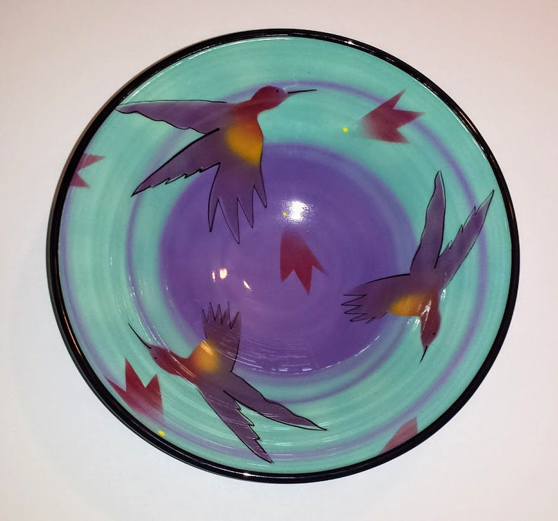 Hummingbird Art Bowl by Natalie Warrens