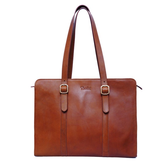Ladies laptop bag Genuine leather Shoulder bags Business Etsy