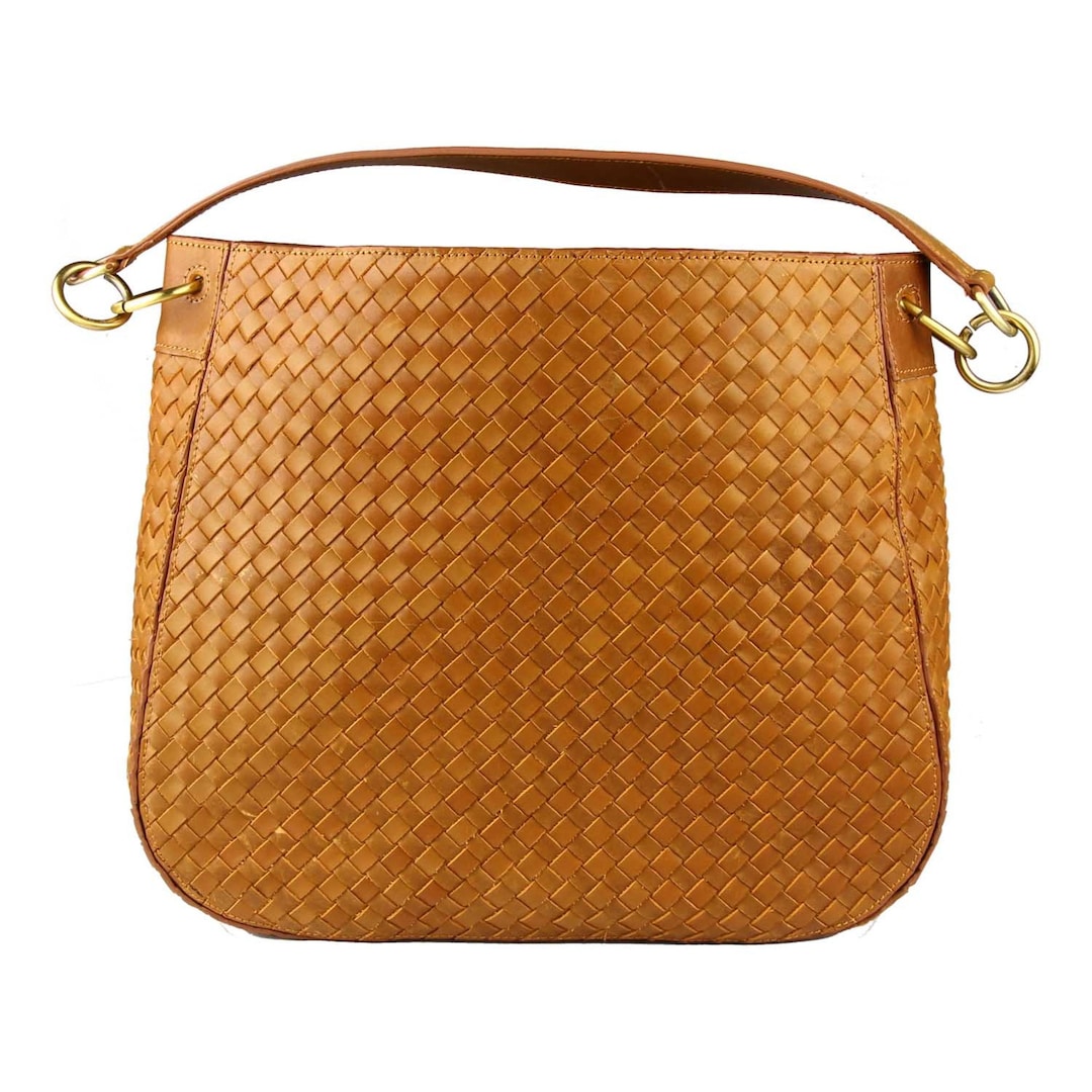 Handmade Leather Woven Bag Genuine Leather Hand Bag Short Etsy