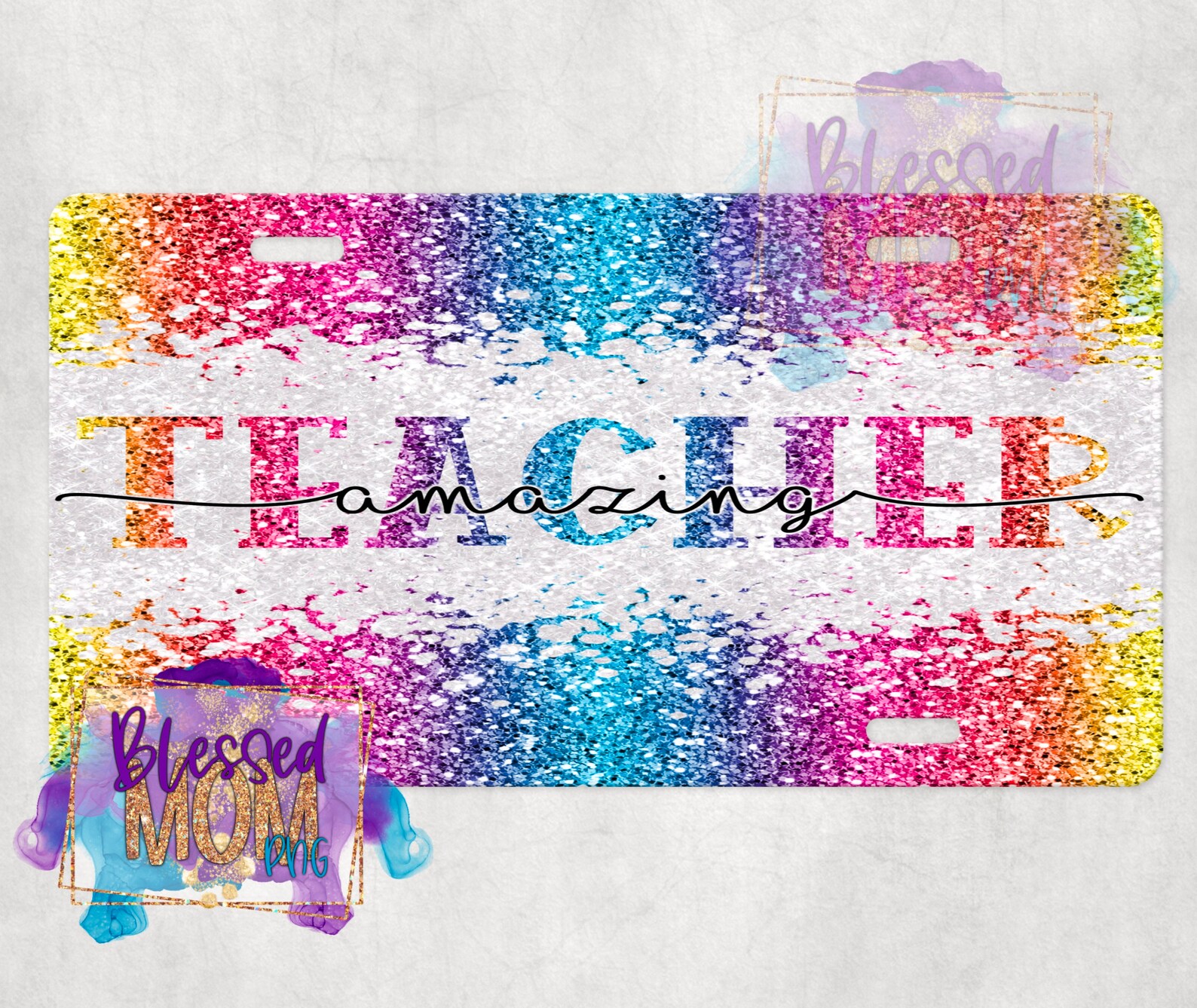 Amazing Teacher License Plate PNG Sublimation Printable Etsy