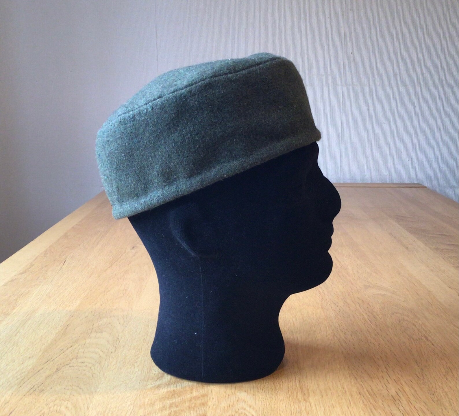 Medieval pillbox hat Men's hat green wool hat Etsy
