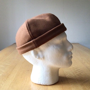 Medieval men&#39;s hat, 15th century cap, Renaissance hat, medieval hat in brown wool, reenactment