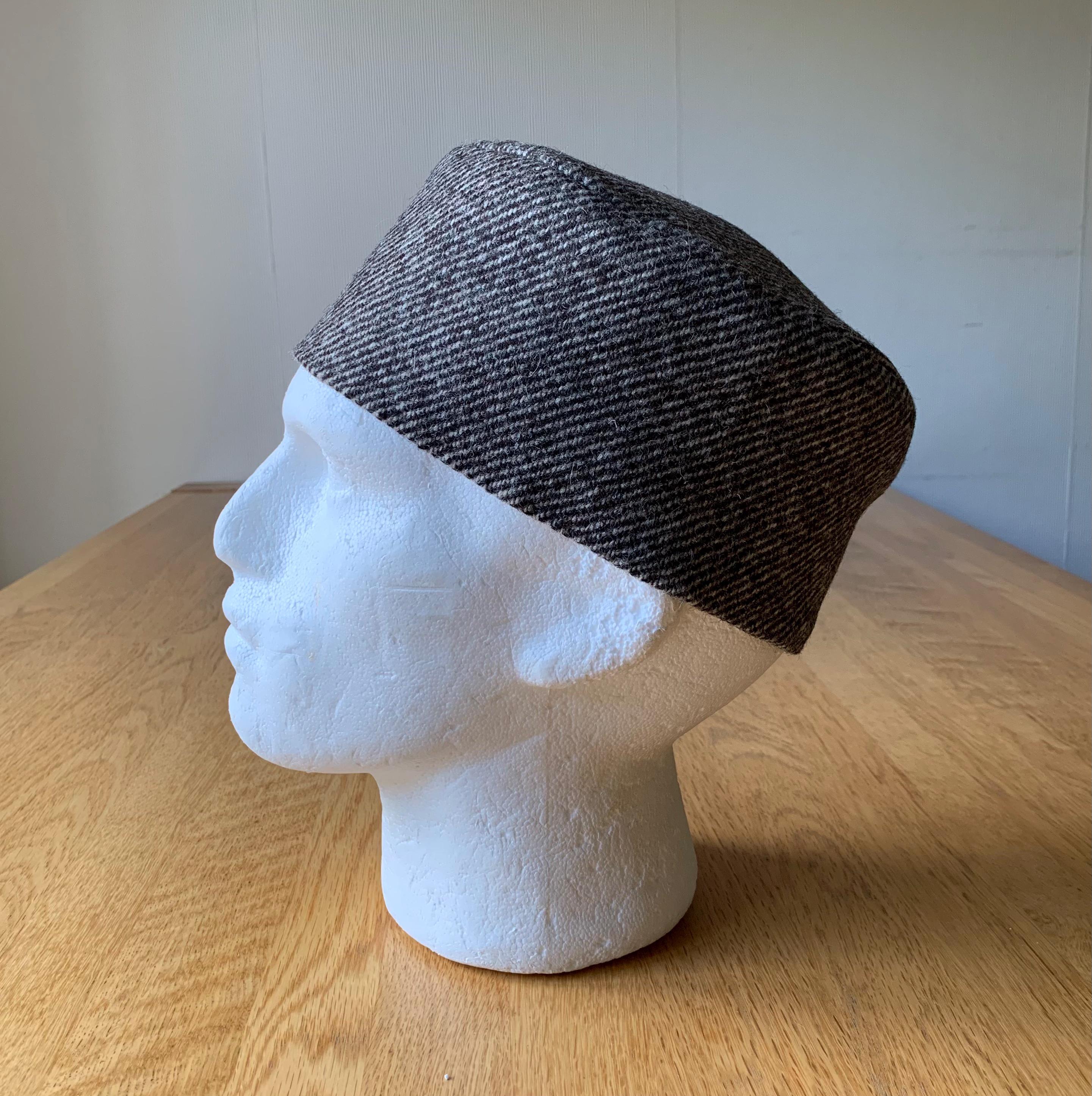 Medieval pillbox hat, Men's hat, reenactment, striped wool cap, hand sewn, Herjolfsnes hat, Leens hat, Hedeby hat