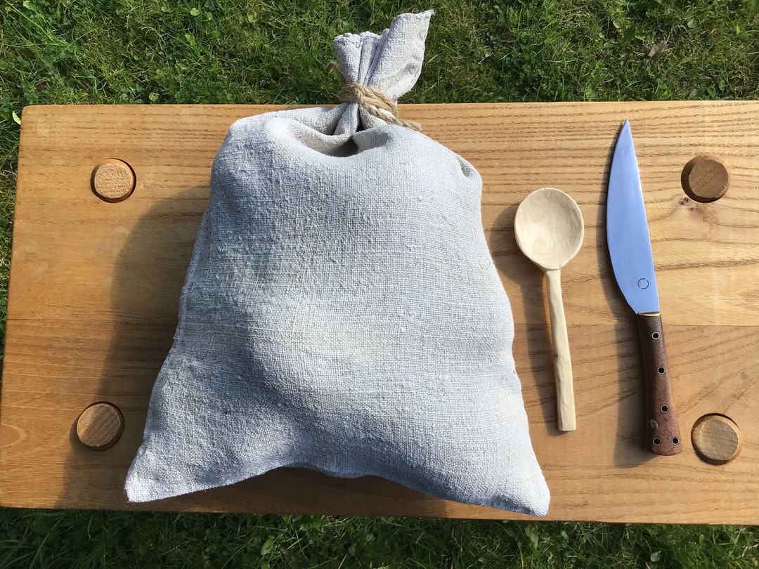 Linen Sack, Medium Linen Bag, Medieval Reenactment, Hand Sewn Sack ...