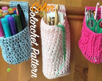 NL Crochet Pattern PDF Digital *Desk hanging organizer* by BeBackBag