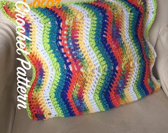 EN Crochet pattern PDF Zig Zag pillow