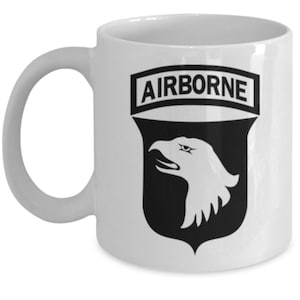 101st Airborne Coffee Mug - Army Coffee Mug - Black and White Logo