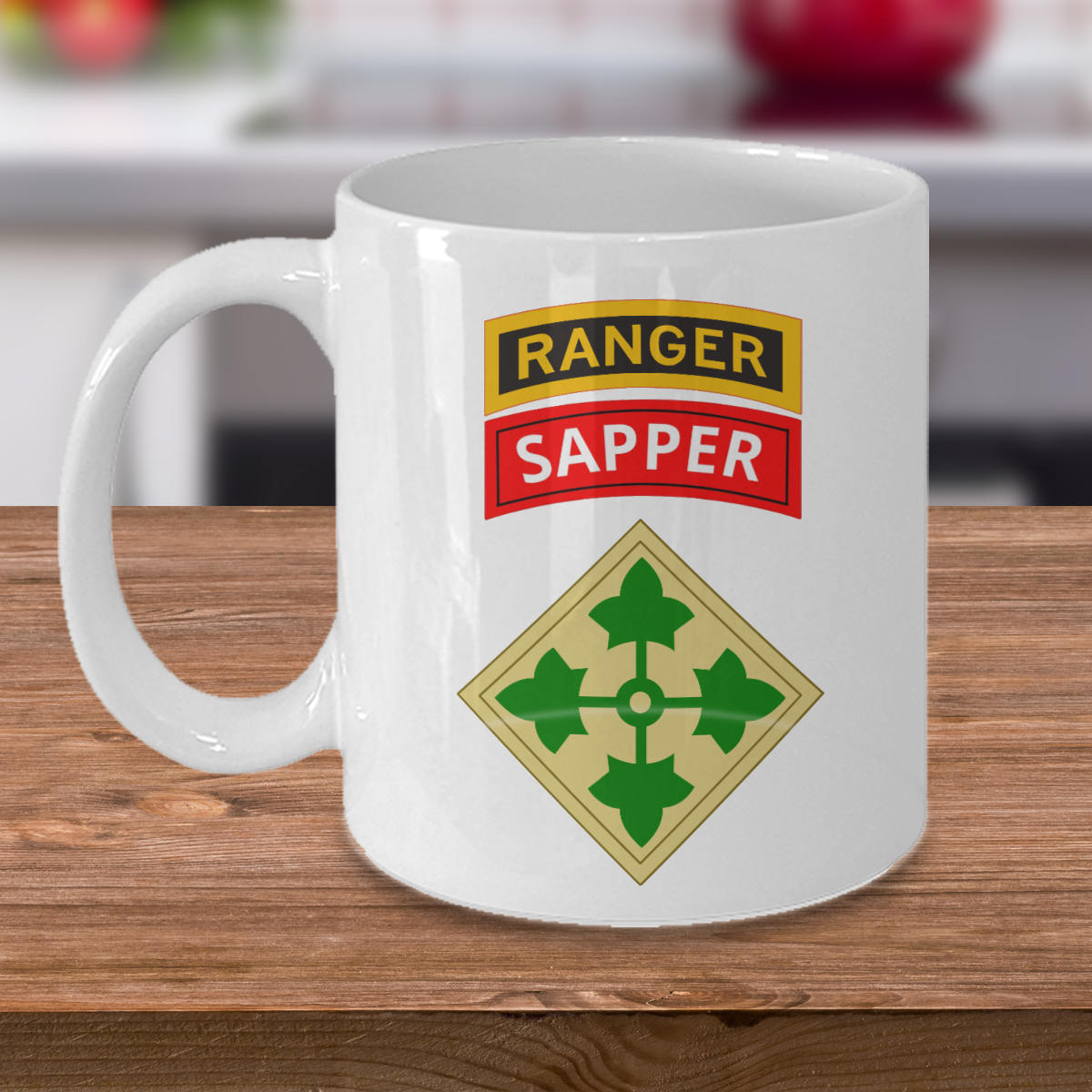 4th Infantry Division Ranger Sapper Coffee Mug - 4th ID Ranger Tab Sapper  Tab - 4th ID Coffee Mug - Army Coffee Mug - Etsy