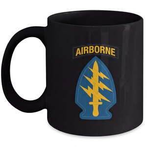 Special Forces Mug, Unit Patch Drinkware | Ceramic Coffee Cup | 11oz 15oz, Army Veteran Gift
