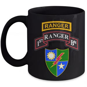 1st Ranger Battalion - Army Coffee Mug - Double-Sided Insignia, Microwave Safe, Veteran Gift