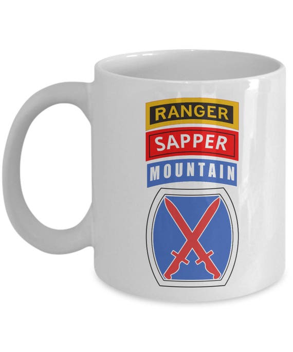 10th Mountain Division Coffee Mug - Ranger Tab Sapper Tab - Etsy