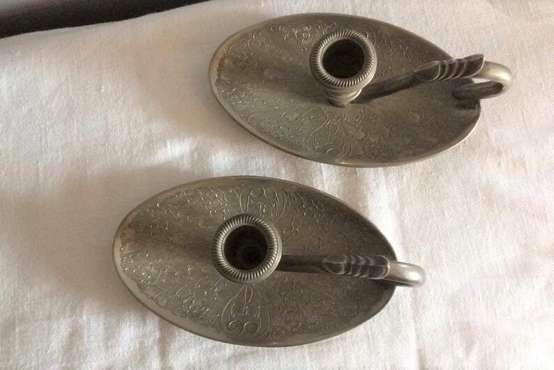 Seba Silver Plated Candle Holder With Handle Vintage Silver Etsy