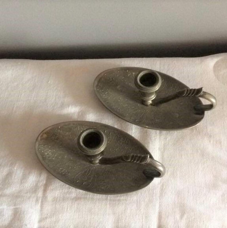 Seba Silver Plated Candle Holder With Handle Vintage Silver Etsy