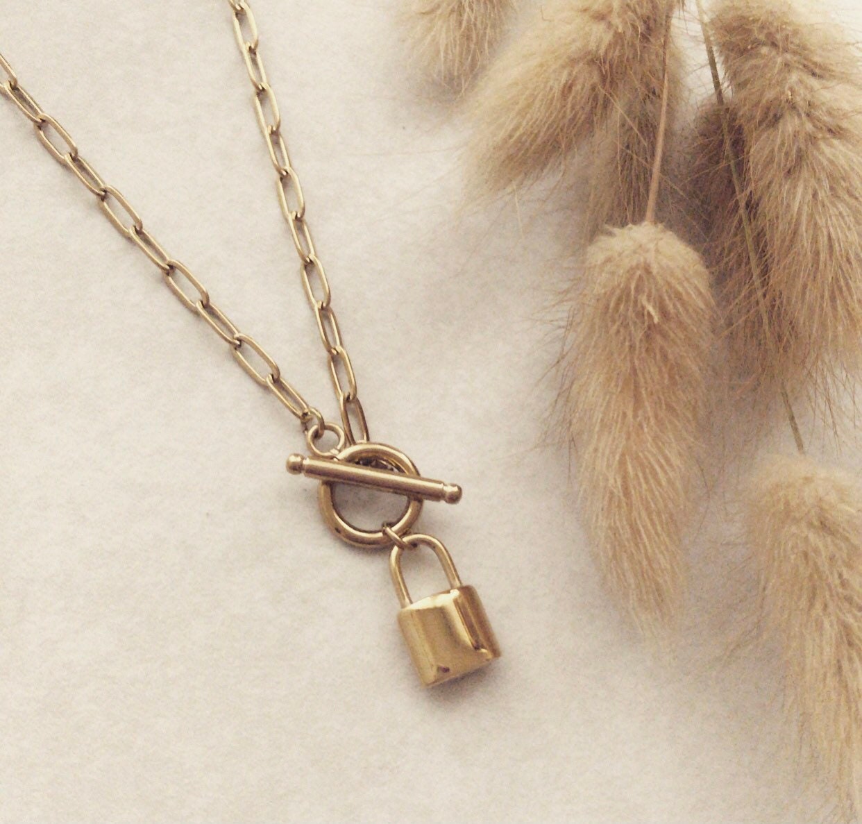 Lock pendant necklace gold lock necklace lock collar lock Etsy