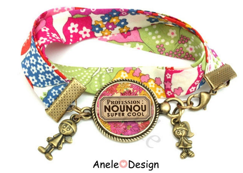 Gift for nanny Super Cool Flower Pink Purple yellow bracelet romantic