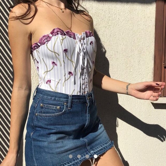 Lace up corset bustier