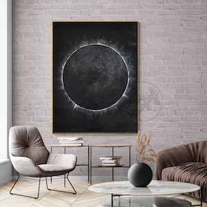 Large Landscape Wall Art Canvas Painting, solar eclipse - Ethan Hill H13V