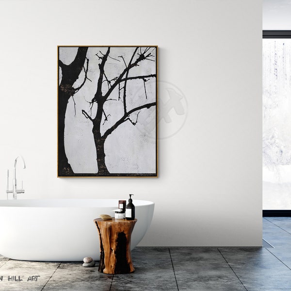 Large Abstract Tree Painting Canvas Wall Art, Original Artwork - Ethan Hill H255V