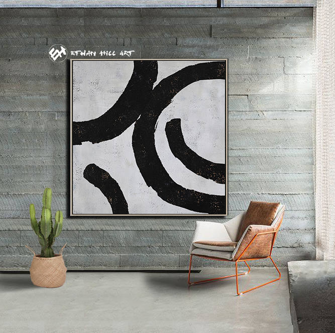 Abstract Painting Black White Abstract Art Large Wall Art Etsy
