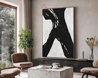 Monochrome Abstract Artwork | Contemporary Minimalist Painting