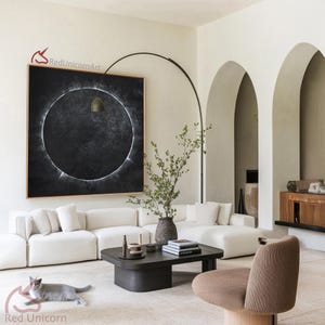 Solar Eclipse | Large Landscape Wall Art Canvas Painting - By Ethan Hill