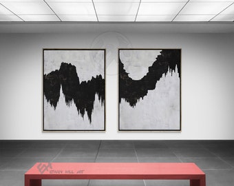 Large Set of 2 Modern Wall Art Canvas Painting - Ethan Hill HS13