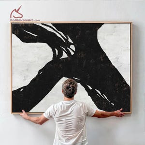 Scandinavian Style Minimalist Giclée Print | Modern Black and White Canvas Wall Decor