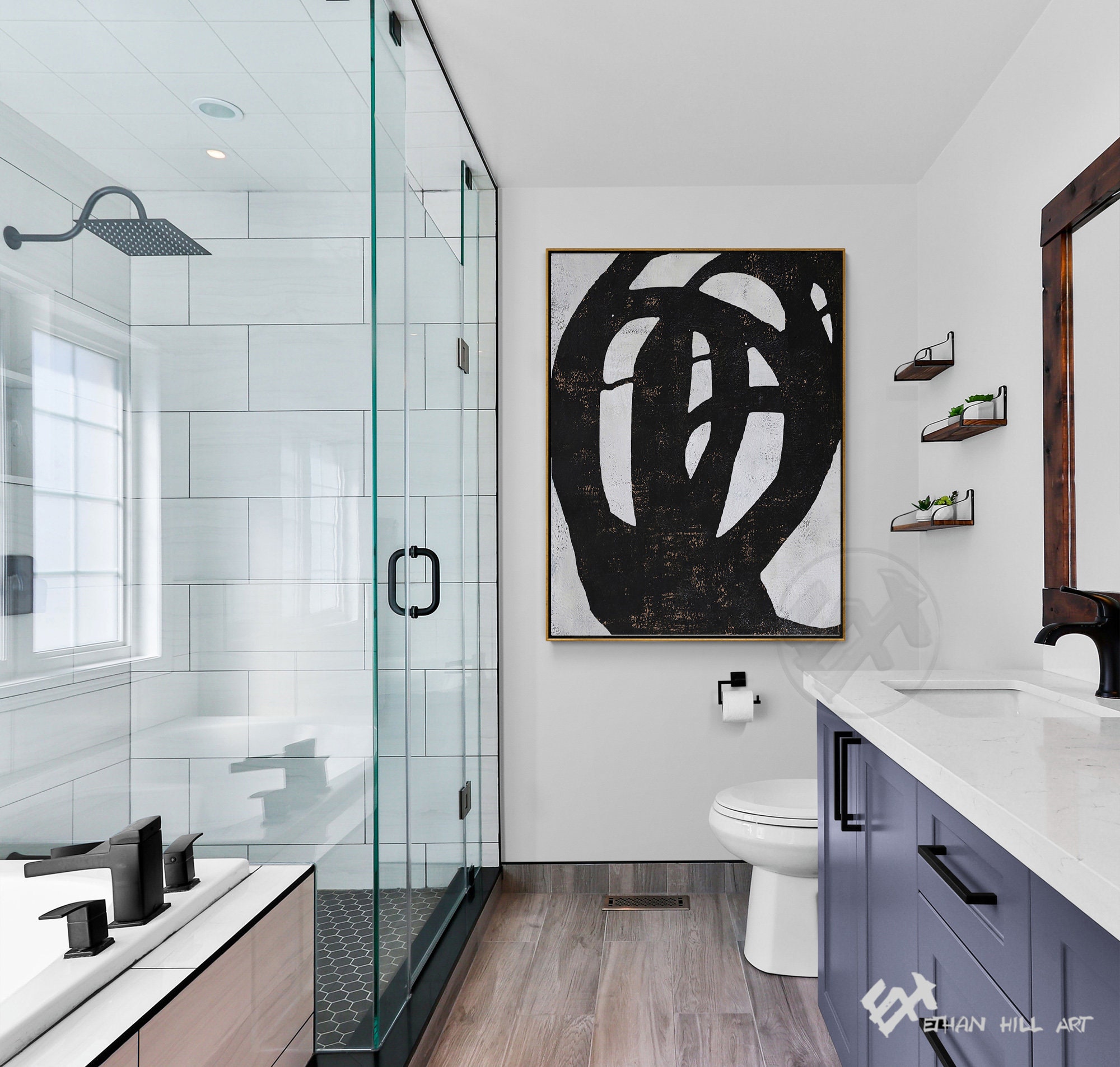 Home Décor Mid Century Modern Art Oversized Wall Art Texture Painting