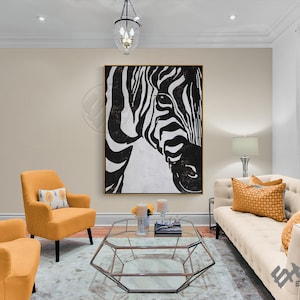 Large Abstract Animal Painting on Canvas, Zebra Wall Art Ethan Hill H252V image 9