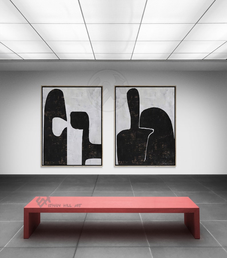 Oversized Set of 2 Canvas Wall Art Large Painting on Canvas Etsy