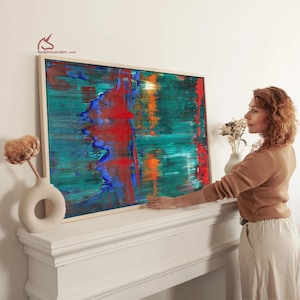 Green Abstract Giclée Canvas Art Print | Large Expressionist Wall Art