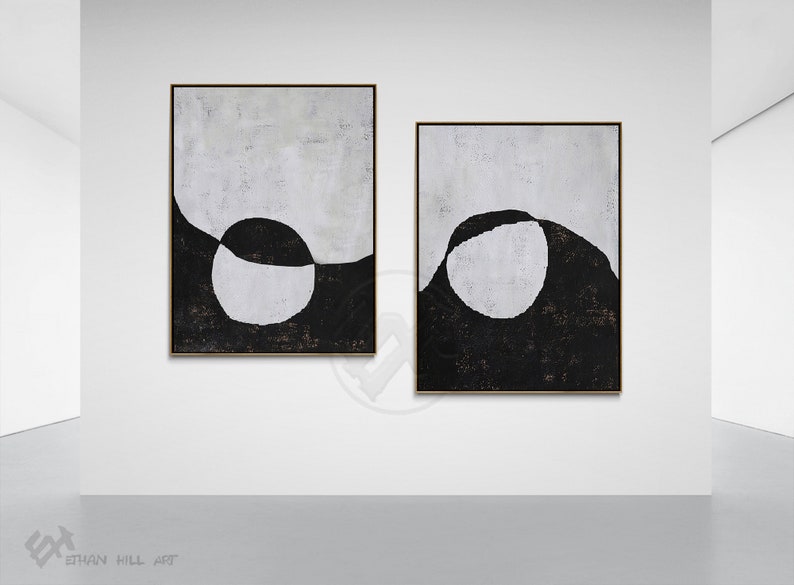 Large Set of 2 Minimalist Painting Canvas Wall Art Ethan Etsy