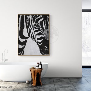 Large Abstract Animal Painting on Canvas, Zebra Wall Art Ethan Hill H252V image 8