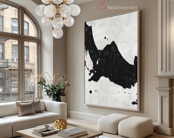 Abstract Ocean Wave Canvas Art - Minimalist Zen Wall Art | &quot;Monochrome Tide&quot; By Ethan Hill