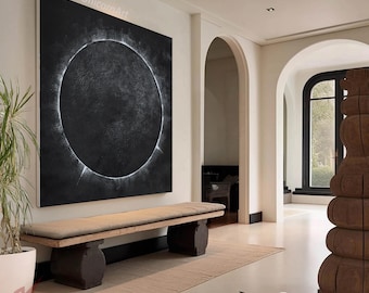Solar Eclipse | Large Landscape Wall Art Canvas Painting