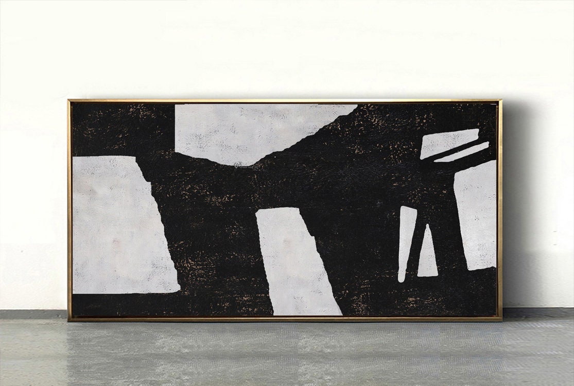 Large Abstract Art Horizontal Painting Wall Art Canvas Etsy